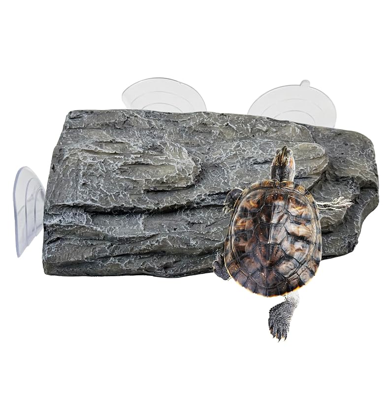 Plataforma Flutuante para Tartarugas em Resina MUYG com 3 Ventosas, Grey