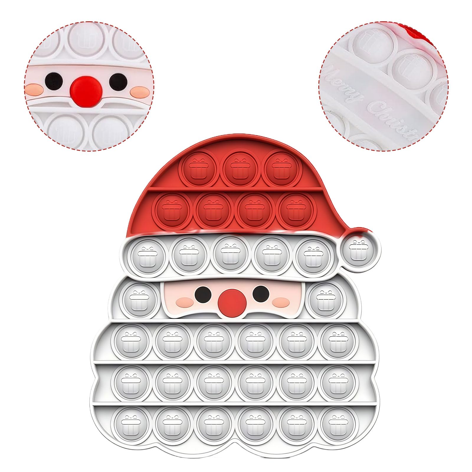 Pack De 2 Juguetes Pop Fidget Navideños De Santa Y árbol: Antiestrés Y Decoración Para Fiestas