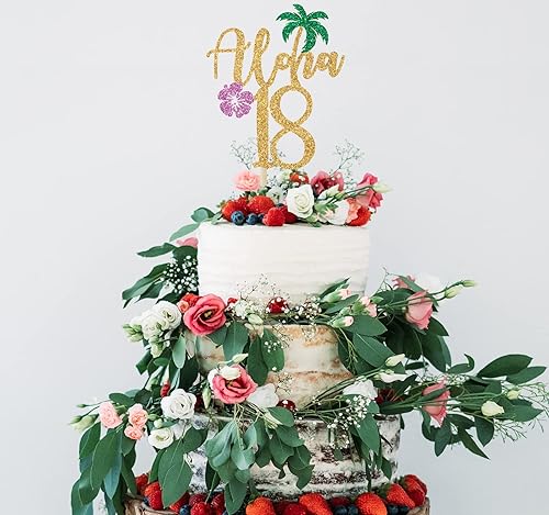 Miniatura 9 de Aloha 16 Cake Topper, Hawaiian 16th Birthday Decorations, Aloha Cake Decorations, Hello 16, Tropical Hawaiian Themed 16th Birthday Party Supplies