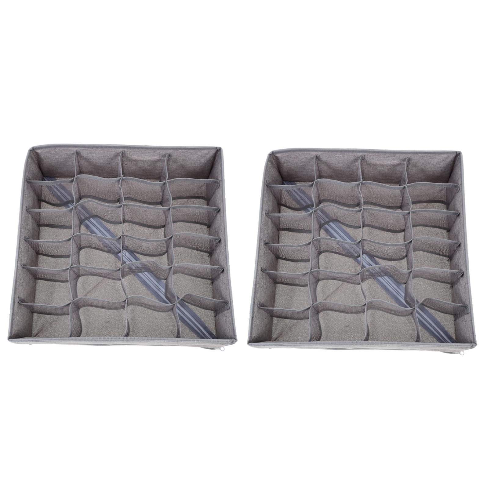 FONDOTIN 2Pcs Organizers Box Foldable Underwear Closet Storage Holder with Slots Drawer Organizer for Socks Ties