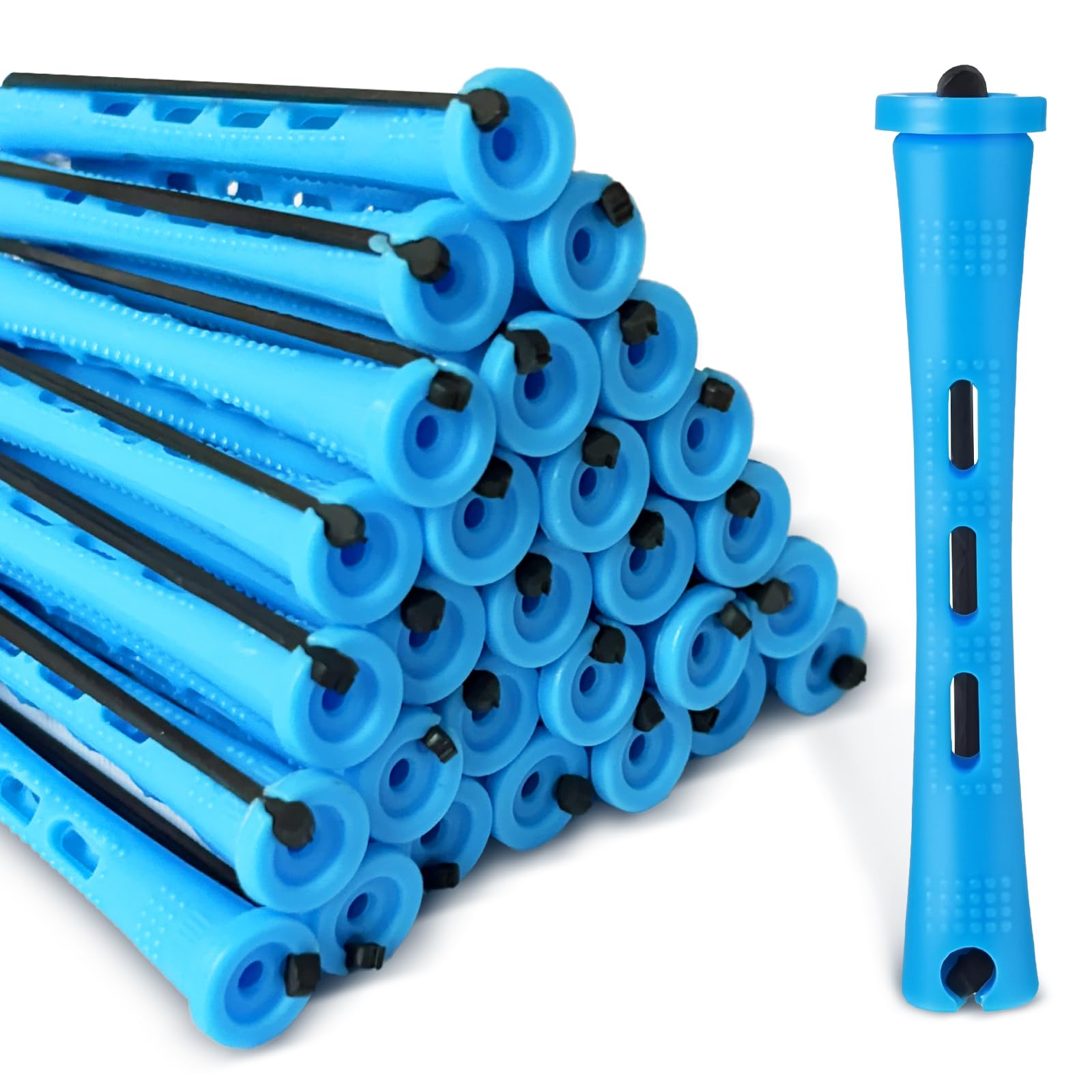 60PCS Perming Rods, Hair Rollers Suitable for Long Hair Short Hair, Adults and Children, Gentle, Easy (Blue)