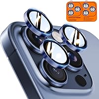 Vista 26 de TOCOL Protector de lente de cámara para iPhone 14 Pro Max / iPhone 14 Pro, protector de lente de cámara de vidrio templado HD individual resistente