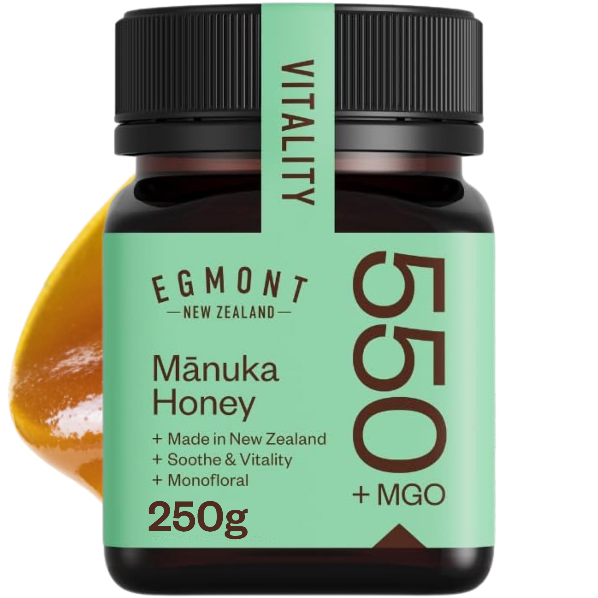 Egmont Honey Mānuka Honey 550+ MGO 250g | UMF 16 | Certified MGO Content | Raw Honey 100% Natural | Made in New Zealand (250g)
