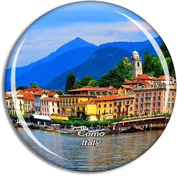 Italy Como Lake Bellagio Port Fridge Magnet Travel Souvenir City Collection 3D Crystal Glass Gift Strong Refrigerator Sticker