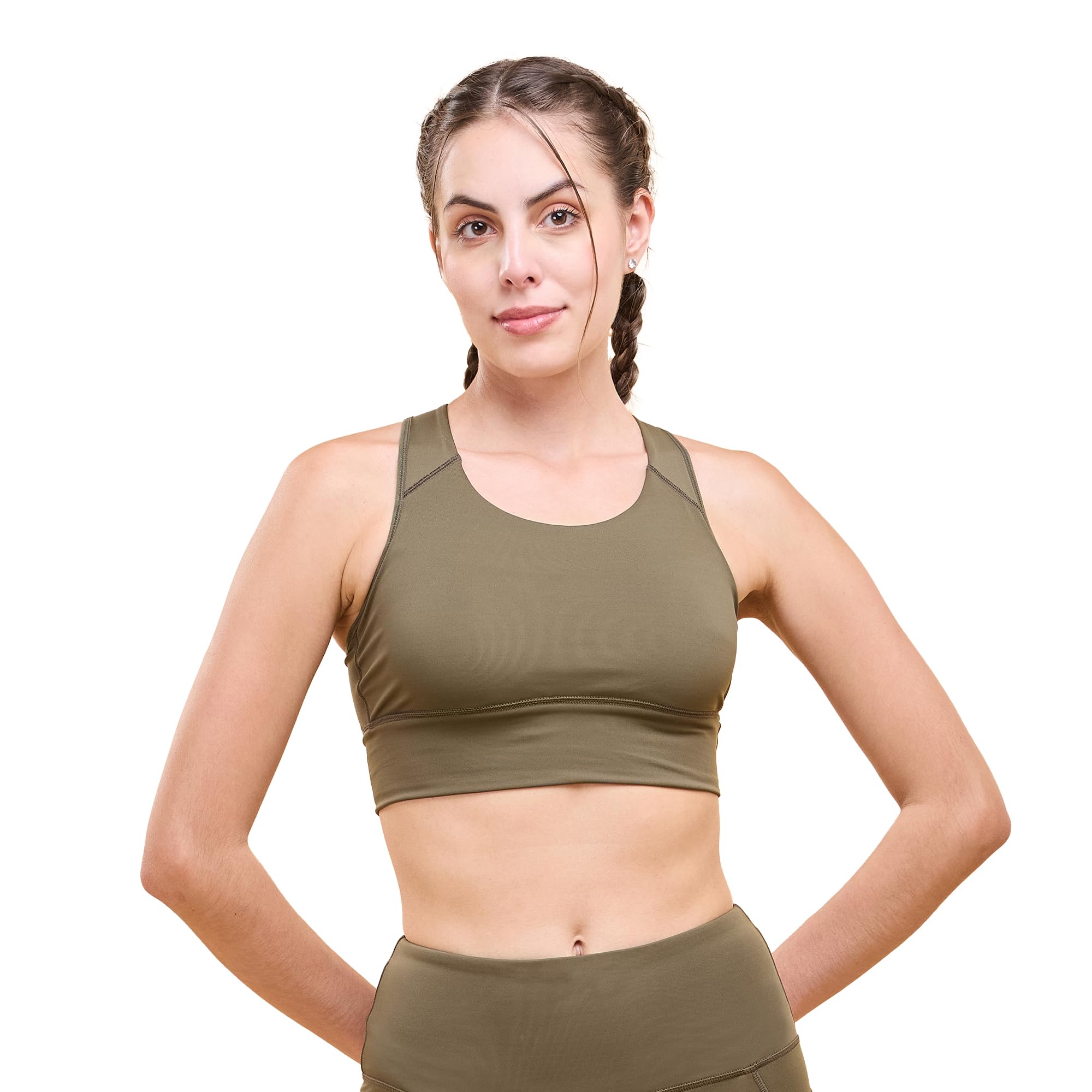 Wide Straps Seamed T-Back Basic Workout Sports Bra - Quick Dry, Antimicrobial, Removable Padding, Non-Wired, Full Coverage - A202-image-47