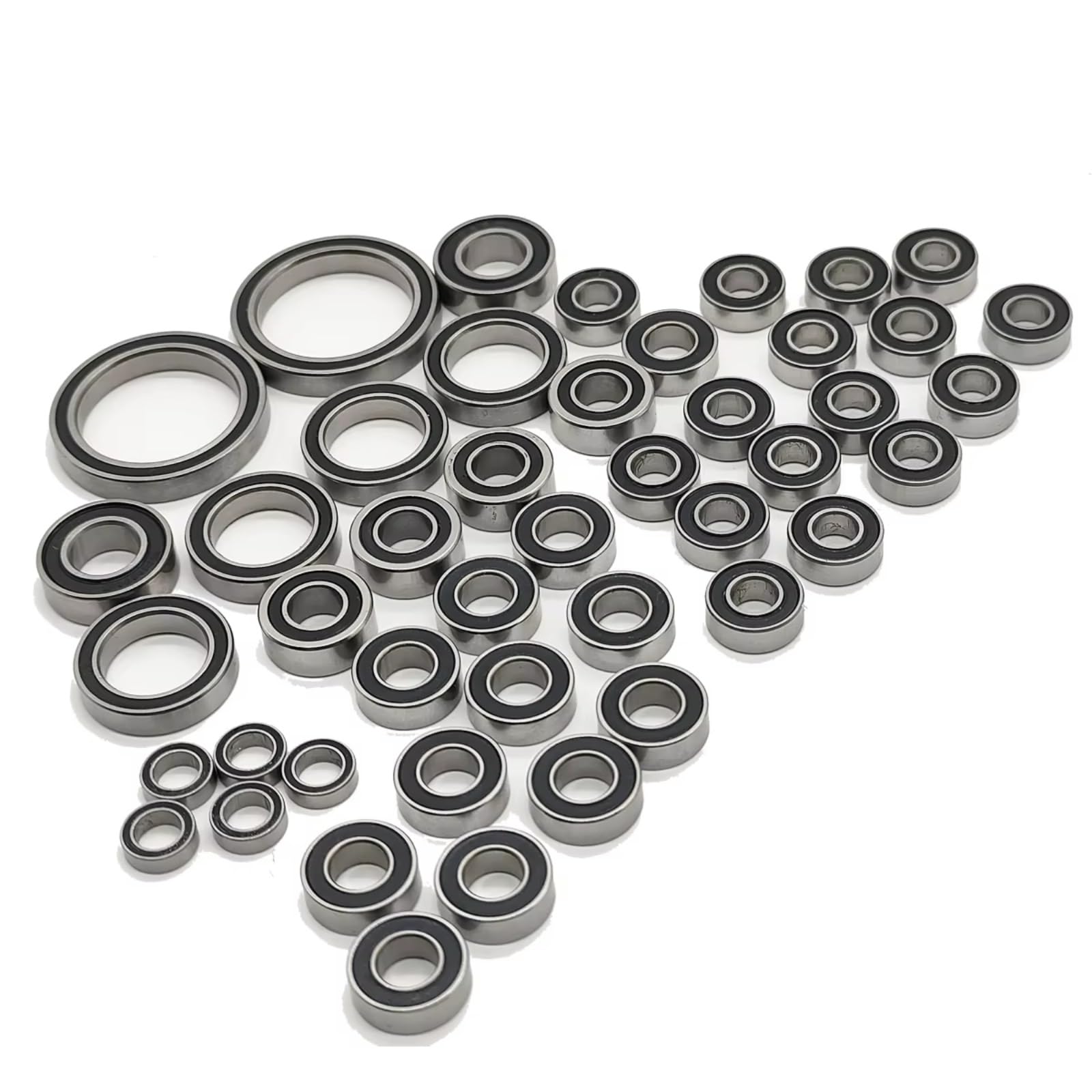 RC Lagerteile Für Traxxas Für Summit 1/10 45Pcs Chrom Stahl Komplette Kugellager Schwarz Gummi Versiegelt Kit Pre Gefettet