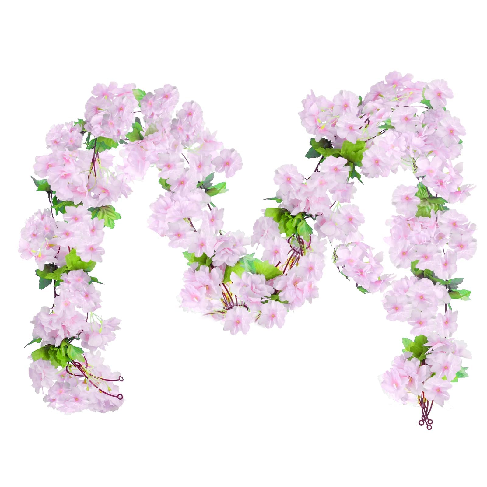 Luabue 4 Stück Künstliche Blumengirlande 230cm Blumenranke Künstlich Rosa Kirschblüten Girlande Kunstblumen wie Echt Frühling für Hochzeit Party Balkon Garten Wand Dekoration