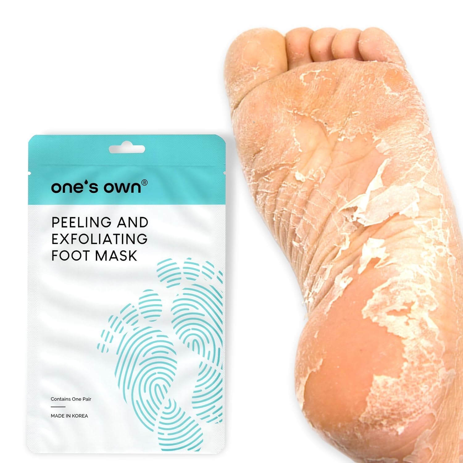 Own Korean Peeling & Exfoliating Foot Mask Premium Feet Care at Home Removes Dead Skin & Calluses Hydrates Dry & Cracked Feet Cruelty-Free Foot Peel Off Mask for Baby Soft Skin Pack of 1 pair