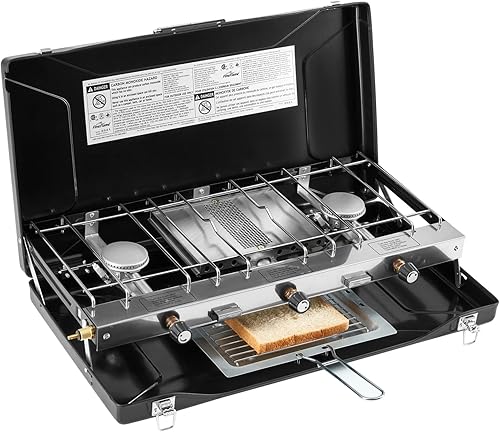 Miniatura 2 de Estufa de camping 3 quemadores 20400 BTU con Bulin 37PCS utensilios de cocina para acampar Kit de desorden ligero