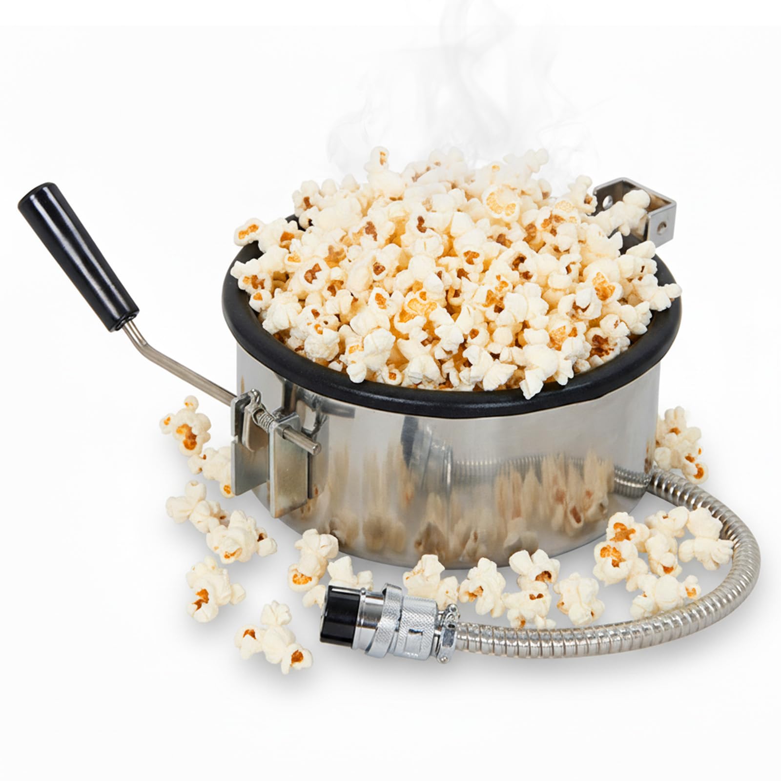 Akcesoria do robienia popcornu na gorące powietrze – 3 otwory, 15 mm, elektryczna ręczna korbana część producenta popcornu, łatwa do czyszczenia, patelnia zapobiegająca kormowi na kukurydzę i