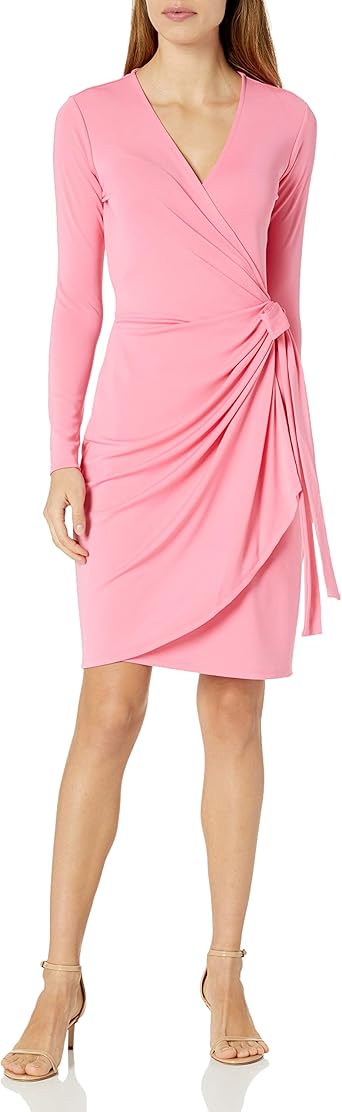 Matte jersey wrap dress Clearance