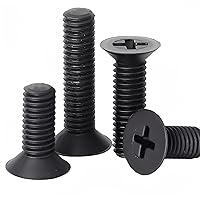 Vista 31 de NACX M6 x 20mm Tornillo de Nylon de Cabeza Redonda y Plana Negro, Phillips, 100