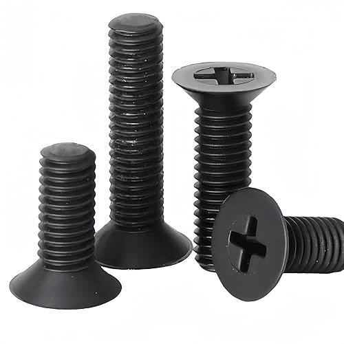 Miniatura 31 de NACX M6 x 20mm Tornillo de Nylon de Cabeza Redonda y Plana Negro, Phillips, 100