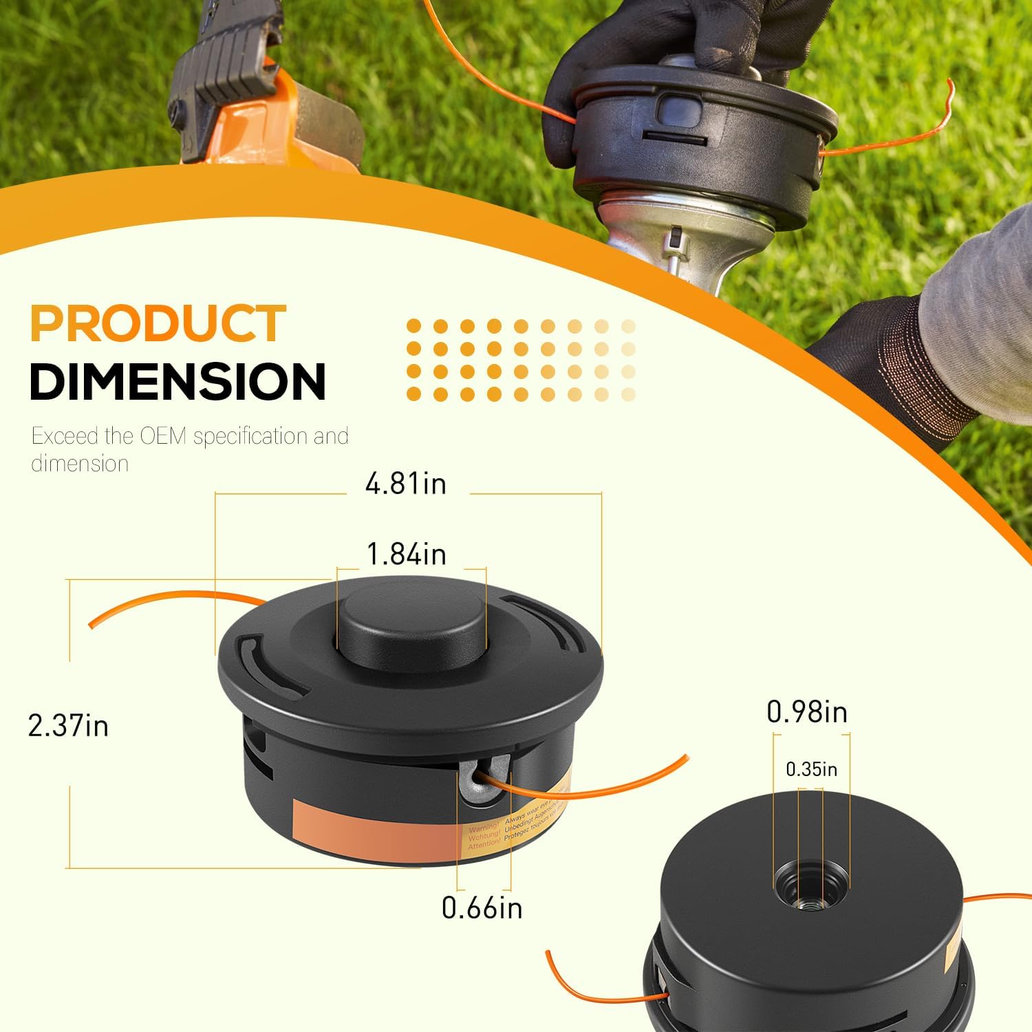 Yoursme 6 Packs 25-2 Trimmer Head for Stihl FS90 FS90R FS55 FS56 FS56RC FS70 FS80 FS110 FS130 FS88 FS100 FS100R FS106 FS108 Weed Eater Head, Replaces 4002 710 2108, 4002 710 2191
