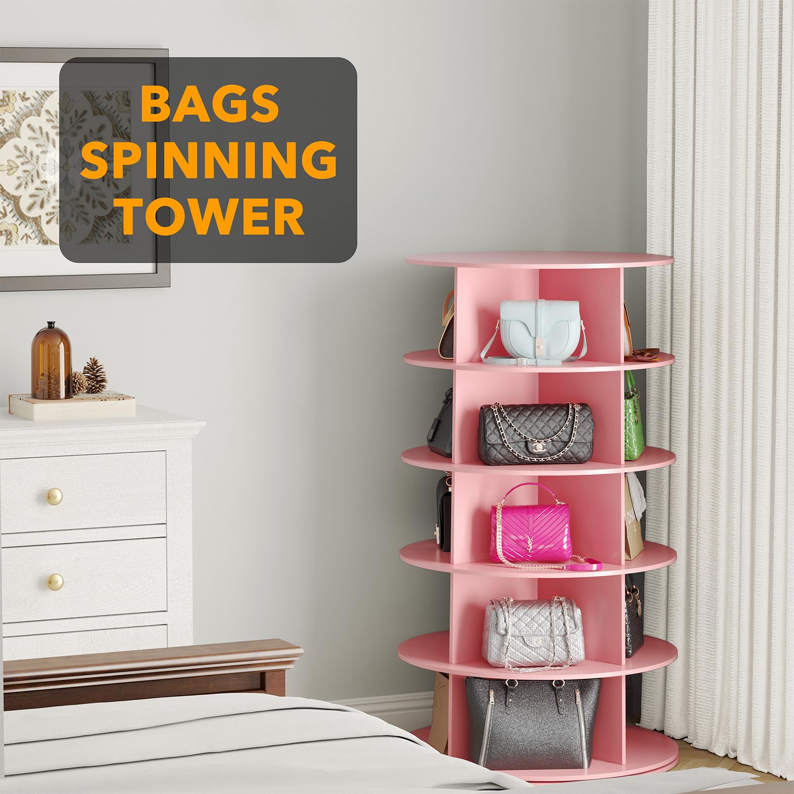 Amazon.com: SpaceAid 5 Tier Rotating Shoe Rack Tower, Spinning