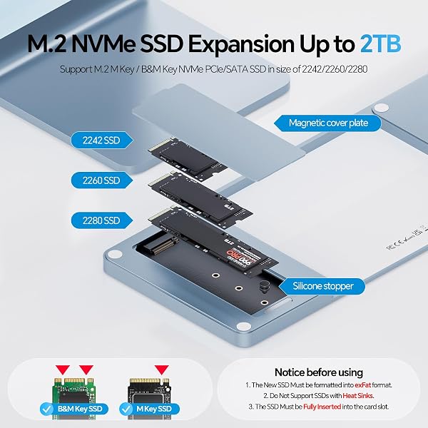USB C Hub for iMac 24 2021 2023 2024, 8 in 1 iMac USB Hub with SSD Enclosure (SSD Not Included), USB A/C 3.2 10Gbps, SD/TF, iMacM1 M3 M4 Slim Dock Accessories - 3