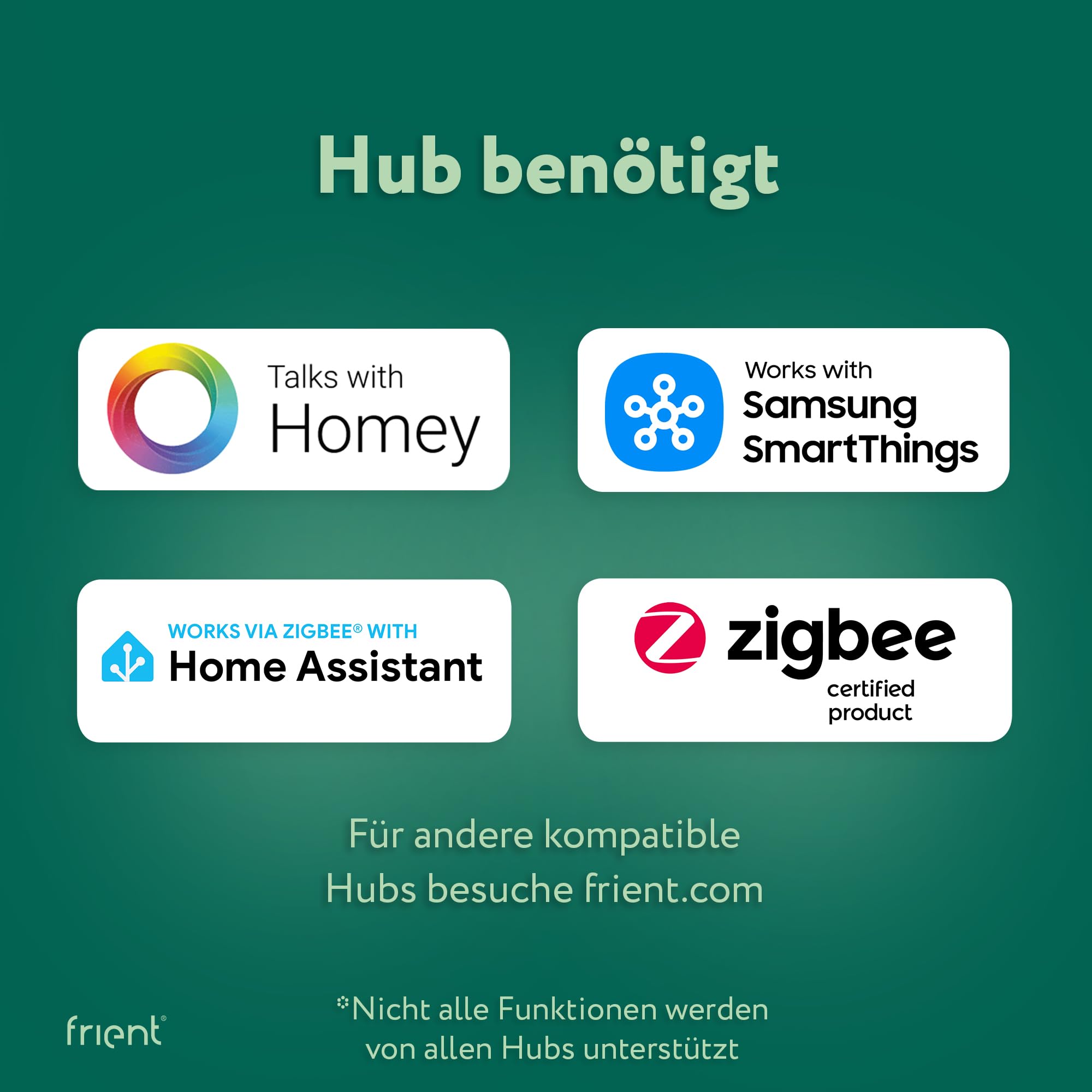 frient Smart Siren - Zigbee Alarmsirene mit 90 dB & Batterie-Backup | Intelligenter Einbrecherschutz mit 8 Tönen, Reichweitenverstärker & Smart Home Hub Kompatibilität für Homey & SmartThings