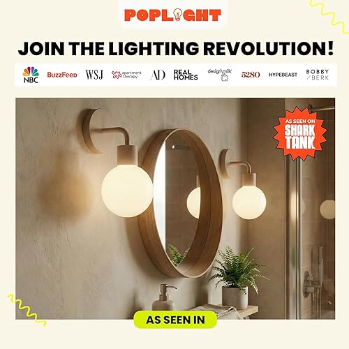 Miniatura 7 de Wireless Wall Sconce (Shark Tank) Rechargeable & Dimmable LED Light w/App Control & Damage-Free Install, Moveable Modern Ambient Lighting for