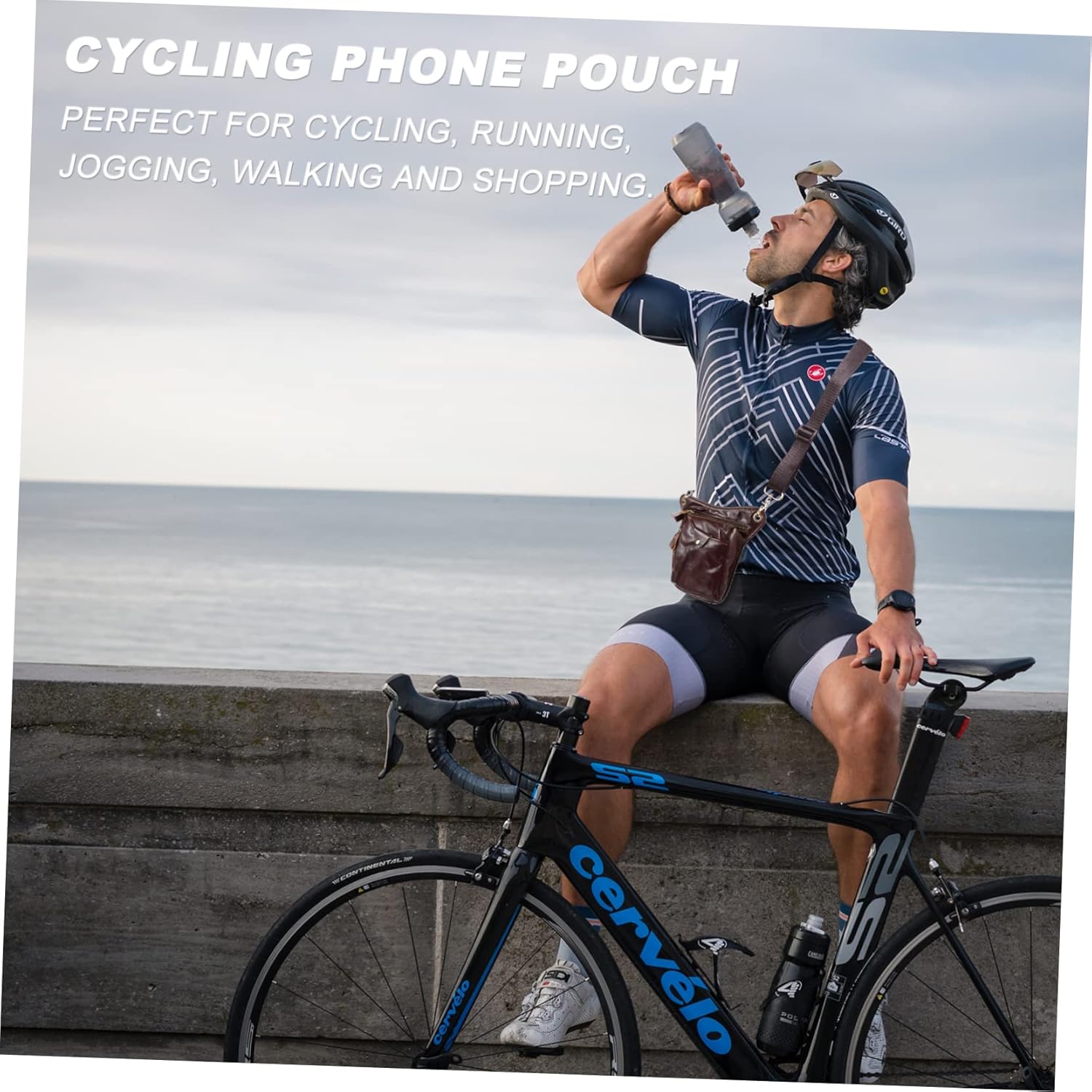 Mens Fanny Pack Hip Bag for Men Cycling Phone Pouch Pu Leather Phone Bag Vintage Style