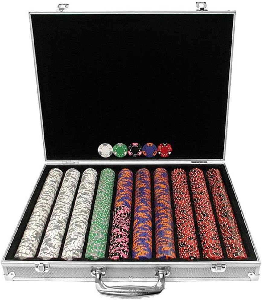 Trademark 1000 Chip Tri-Color Triple Crown Set with Aluminum Case (Silver)