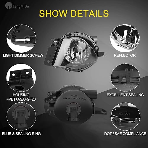 Miniatura 3 de TangMiGe Luces Antiniebla para BMW Serie 3 (323i 325i 325xi 328i xdrive 330xi 335d 335i 328xi 335xi 330i Sedán E90  Wagon E91), (sin Paquete