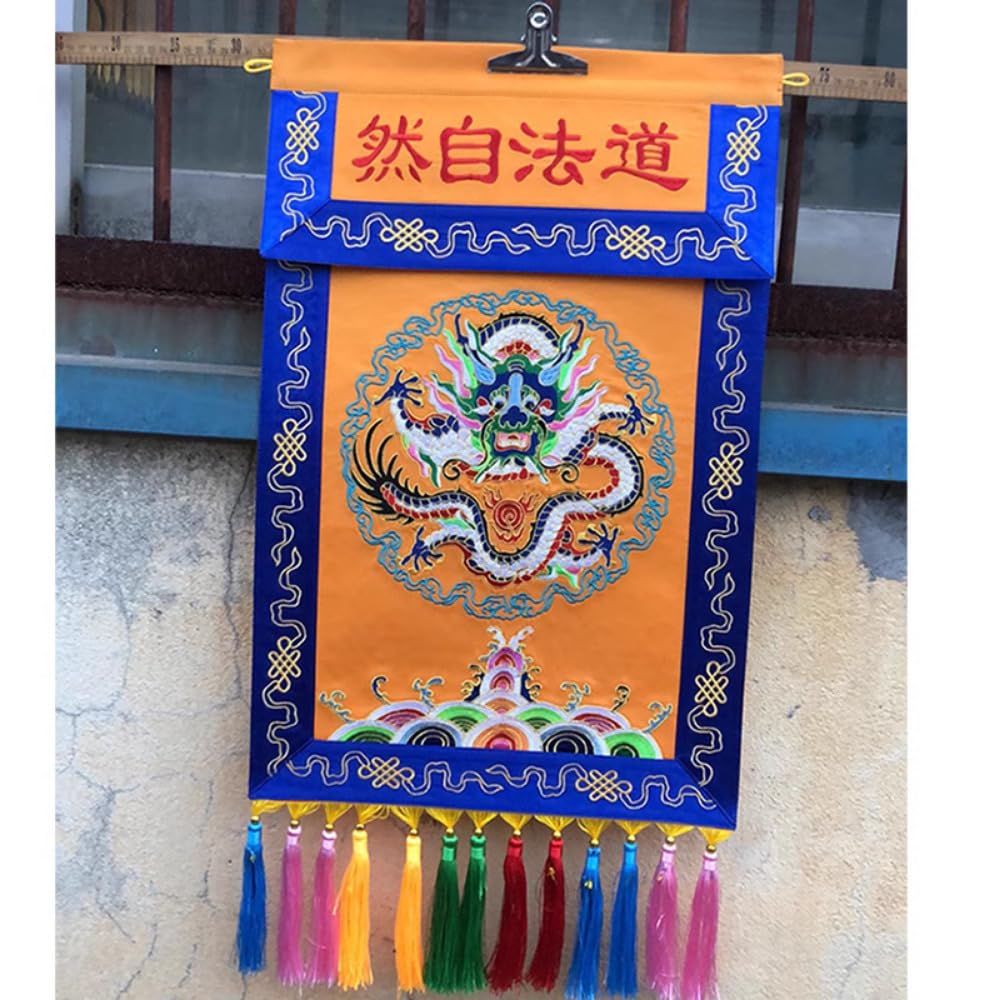 Broderie taoïste de 70 cm haut de gamme, bannière murale sacrée et fournitures bouddhistes