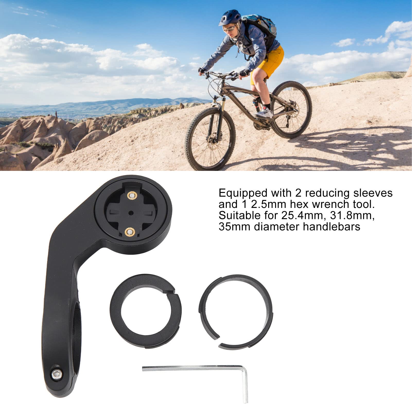 Lybunair Universal Out Front Bike Computer Mount, Sturdy Nylon Computer Bracket for Bike, Bike Computer Mount Adapter Base (for g)
