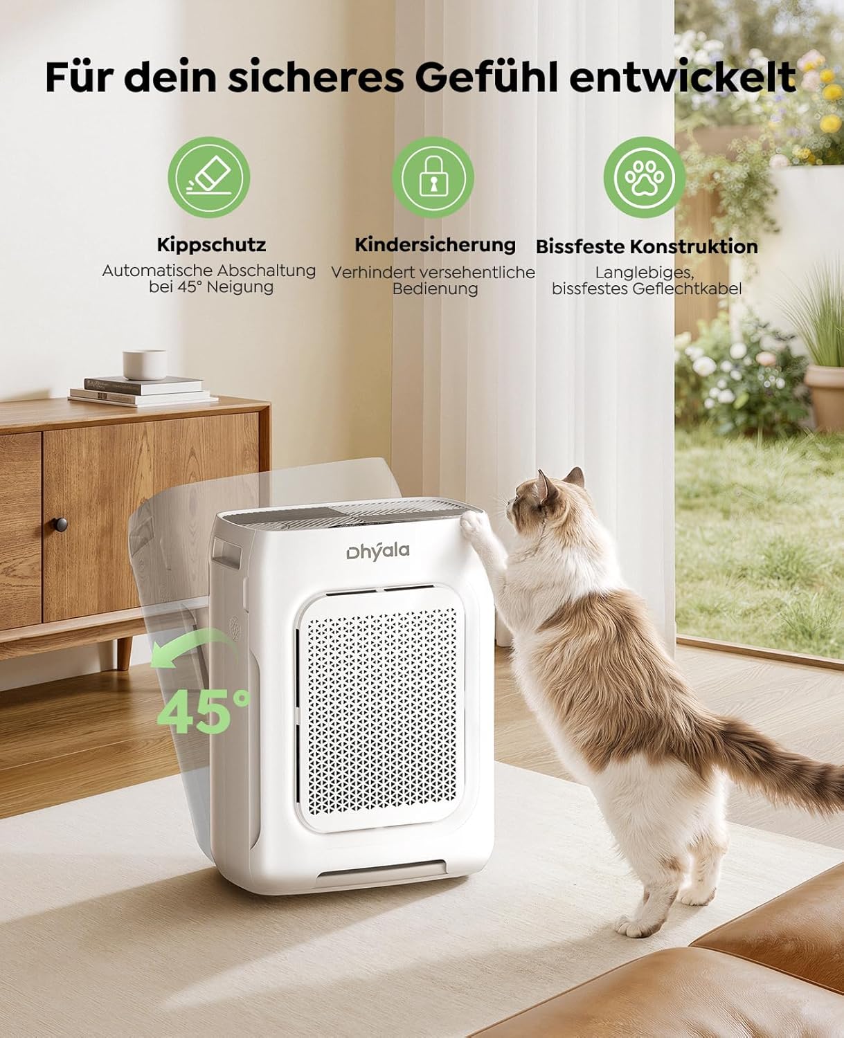 Official 6 pcs Pre-Filters & 2pcs Hepa Filters Compatible with KJ03 Air Purifier, Removes Pollen, Dust, Smoke