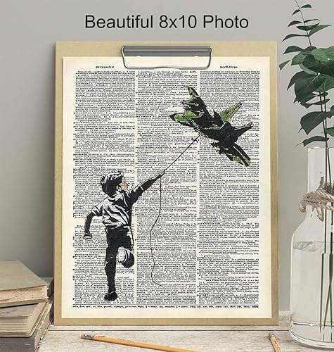 Miniatura 3 de Banksy - Póster de graffiti para pared, militar, avión de combate de la fuerza aérea, regalo para fanáticos del arte callejero, póster de fotos de
