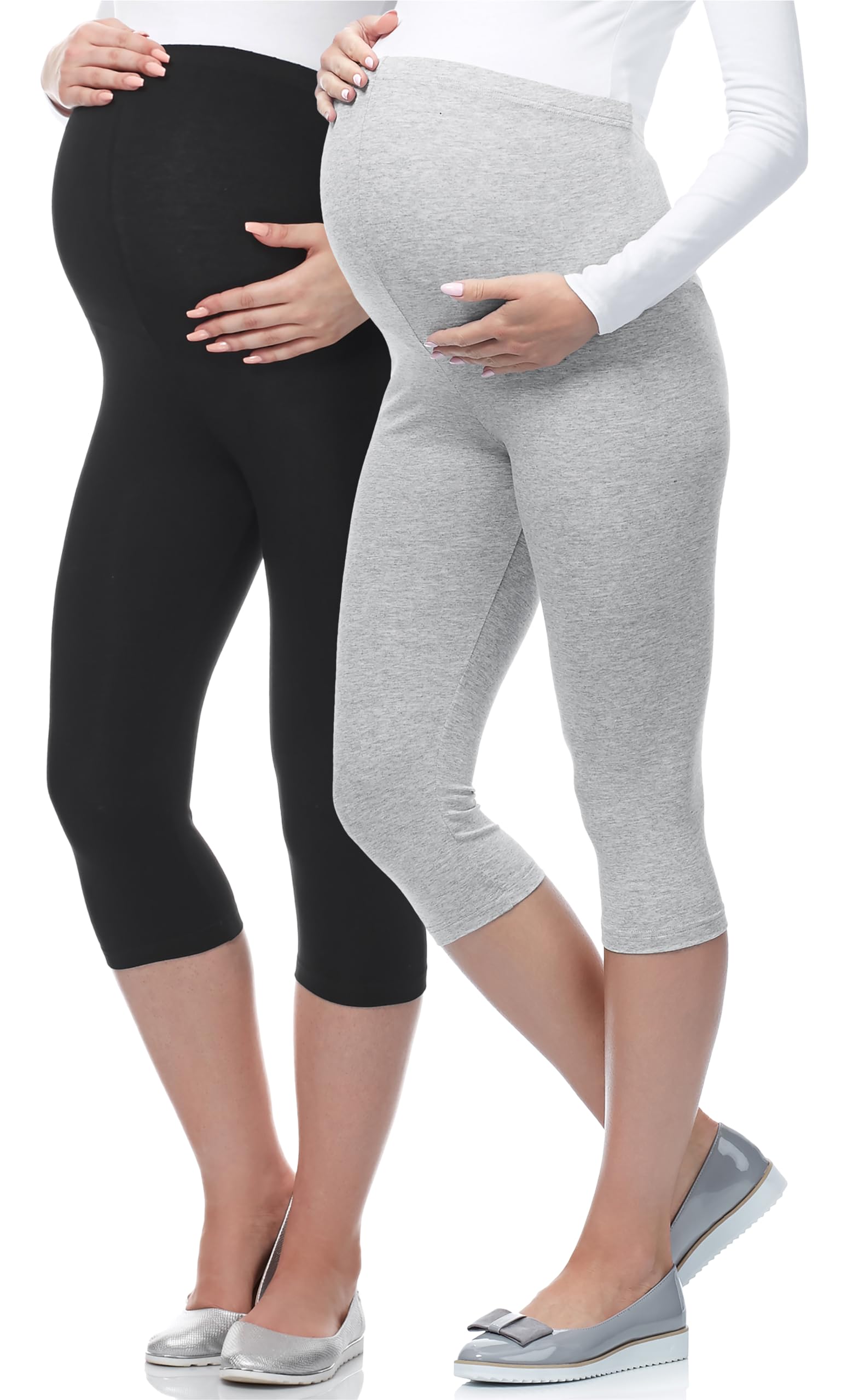 Be Mammy 3/4 Umstandsleggings aus Viskose BE-03 2er Pack