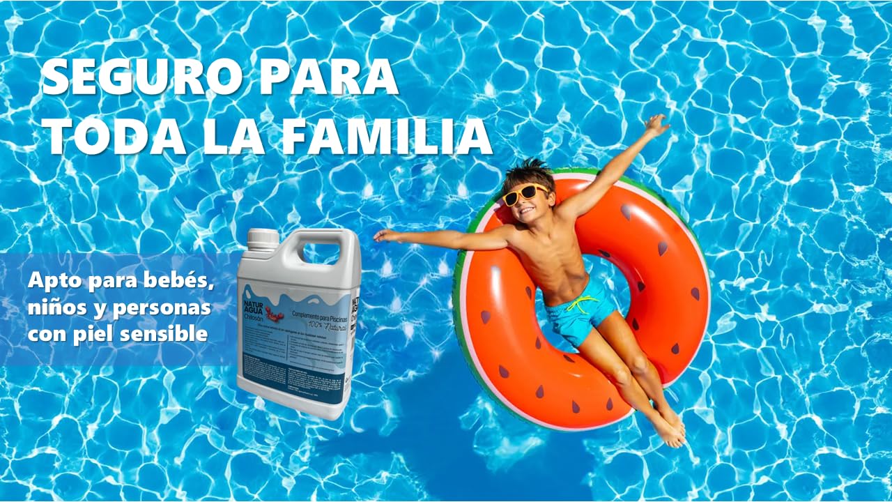 Floculant naturel piscine 1 l avec chitosan | Clarifiant biodégradable – Élimine la turbidité et les déchets organiques | Eau cristalline sans produits chimiques | Améliore la filtration des peaux