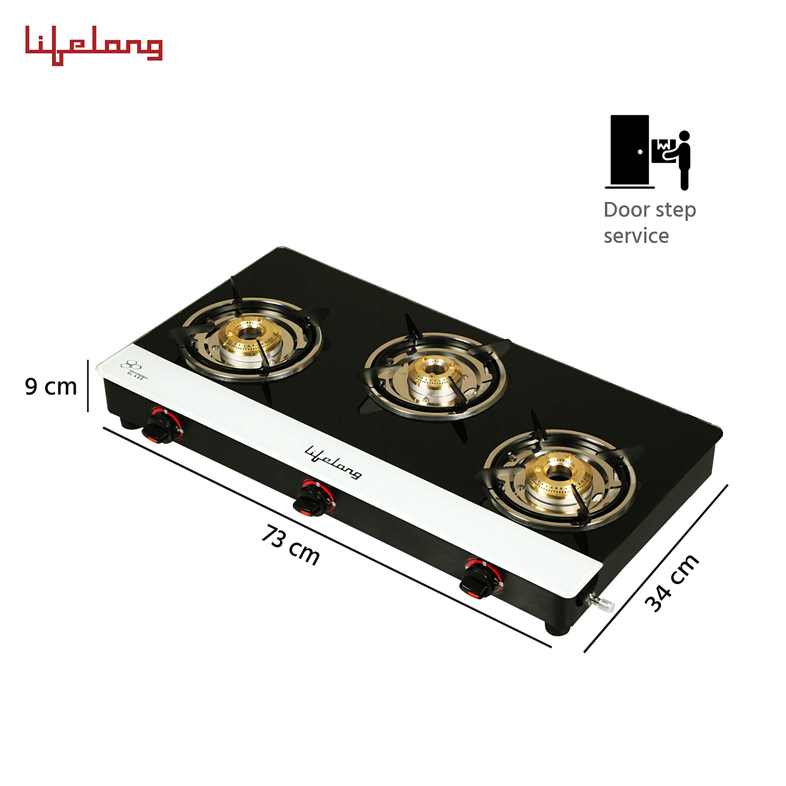 Lifelong Glass Top Sealed 3 Burner Gas Stove (Black & White) Buy Online in India at Desertcart