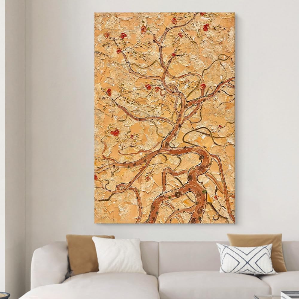 Peinture à l'huile peinte à la main, grande toile abstraite unique