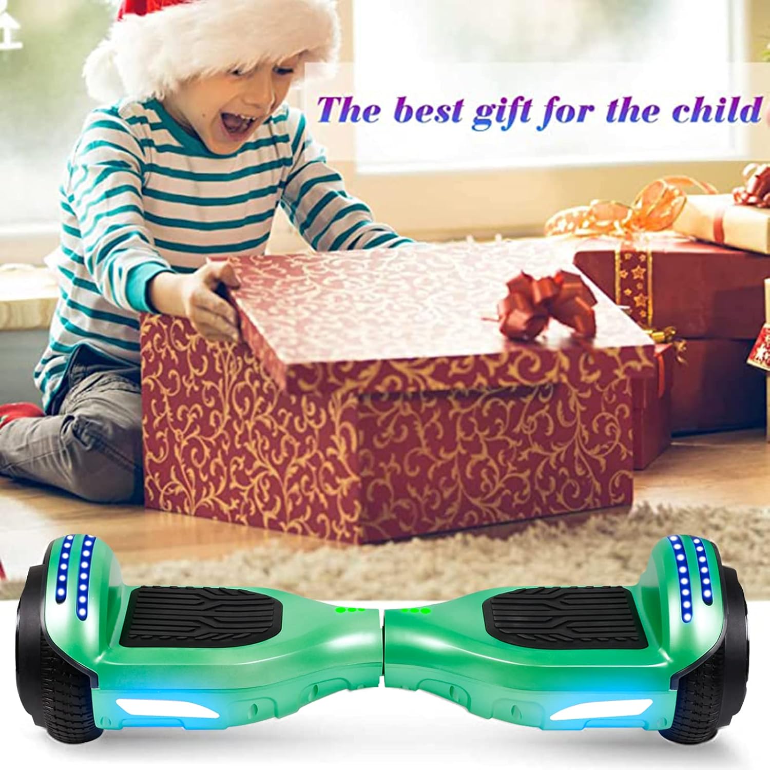 SISIGAD Hoverboard, 6.5" Bluetooth Hoverboard, Hard Shell Self Balancing Scooter, LED Lights