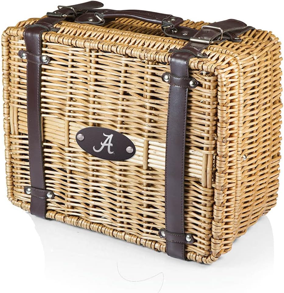 NCAA Alabama Crimson Tide Champion Picnic Basket with Deluxe Service for Two, Black