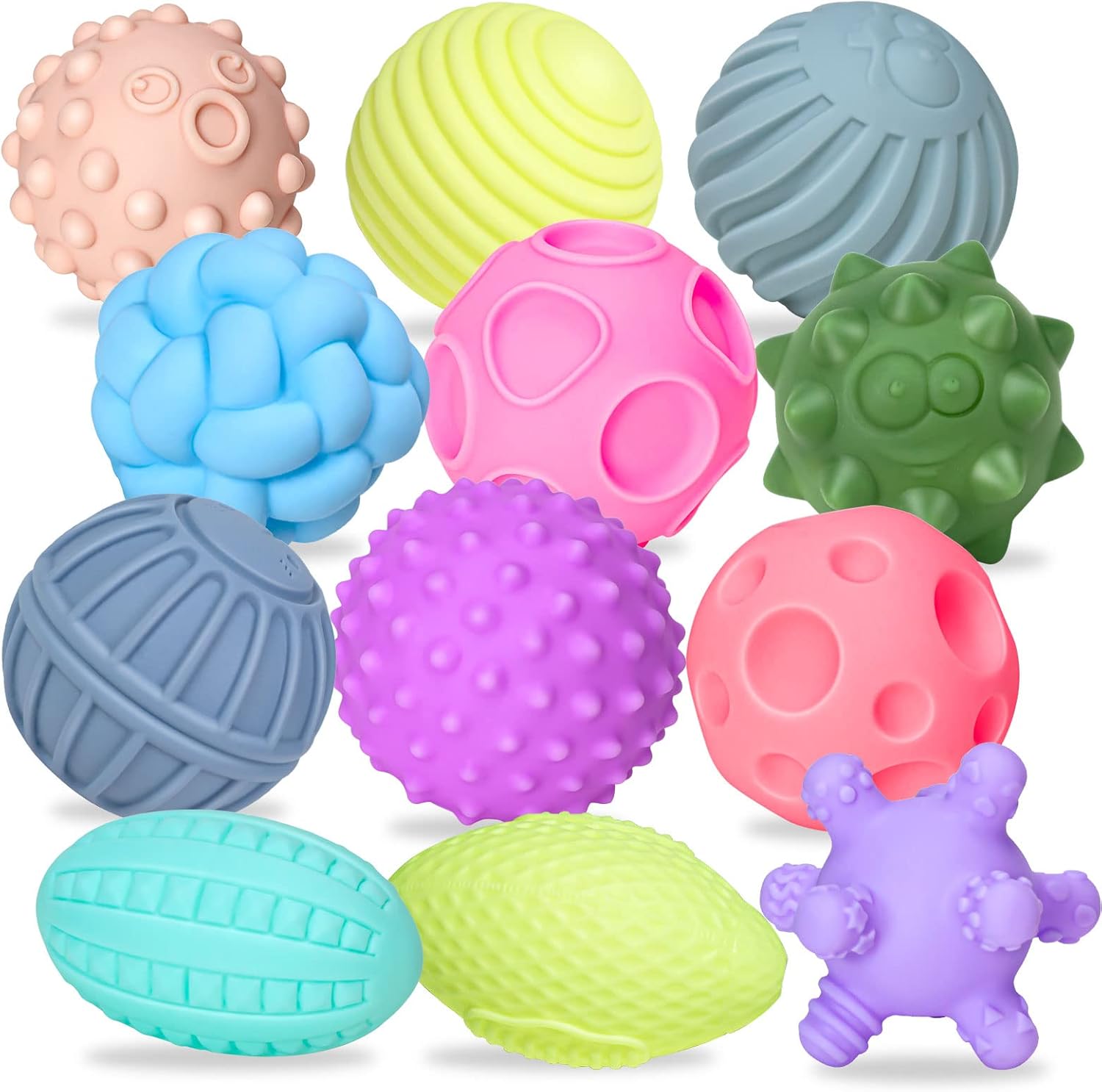 Ynanimery 12 Pack Sensory Balls for Toddlers 13, Sensory