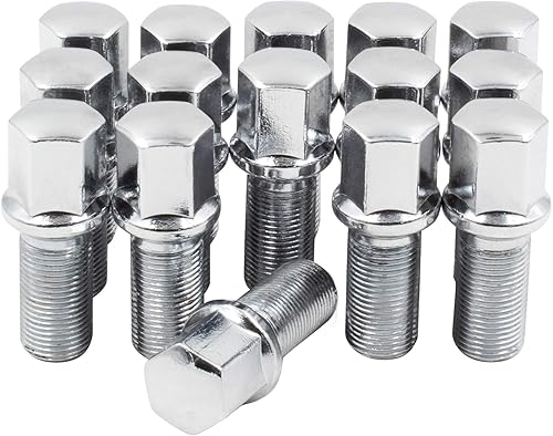 Vista 47 de Wheel Accessories Parts 20 piezas M15 x 1.25 15 x 1.25 pernos de asiento de bellota 6 ranuras para automóvil de 1.575 in de longitud de rosca