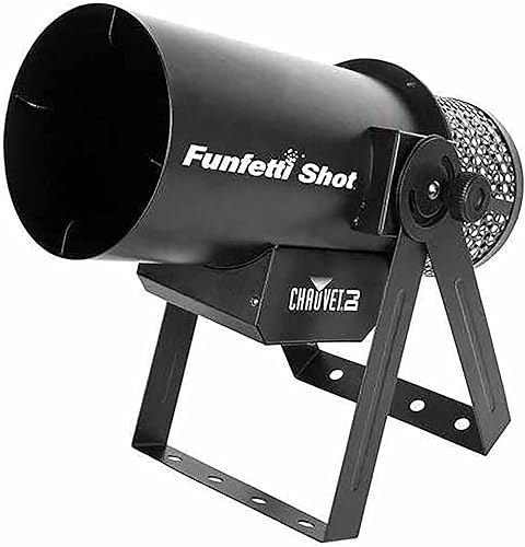 CHAUVET DJ FunFetti Shot Lanzador de confeti profesional con control remoto inalámbrico para conciertos, fiestas y eventos especiales