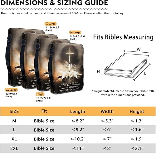 Miniatura 7 de Fundas geniales para la Biblia para mujeres y hombres, funda de piel sintética para niñas, bolsas ligeras y portátiles para la Biblia con asa