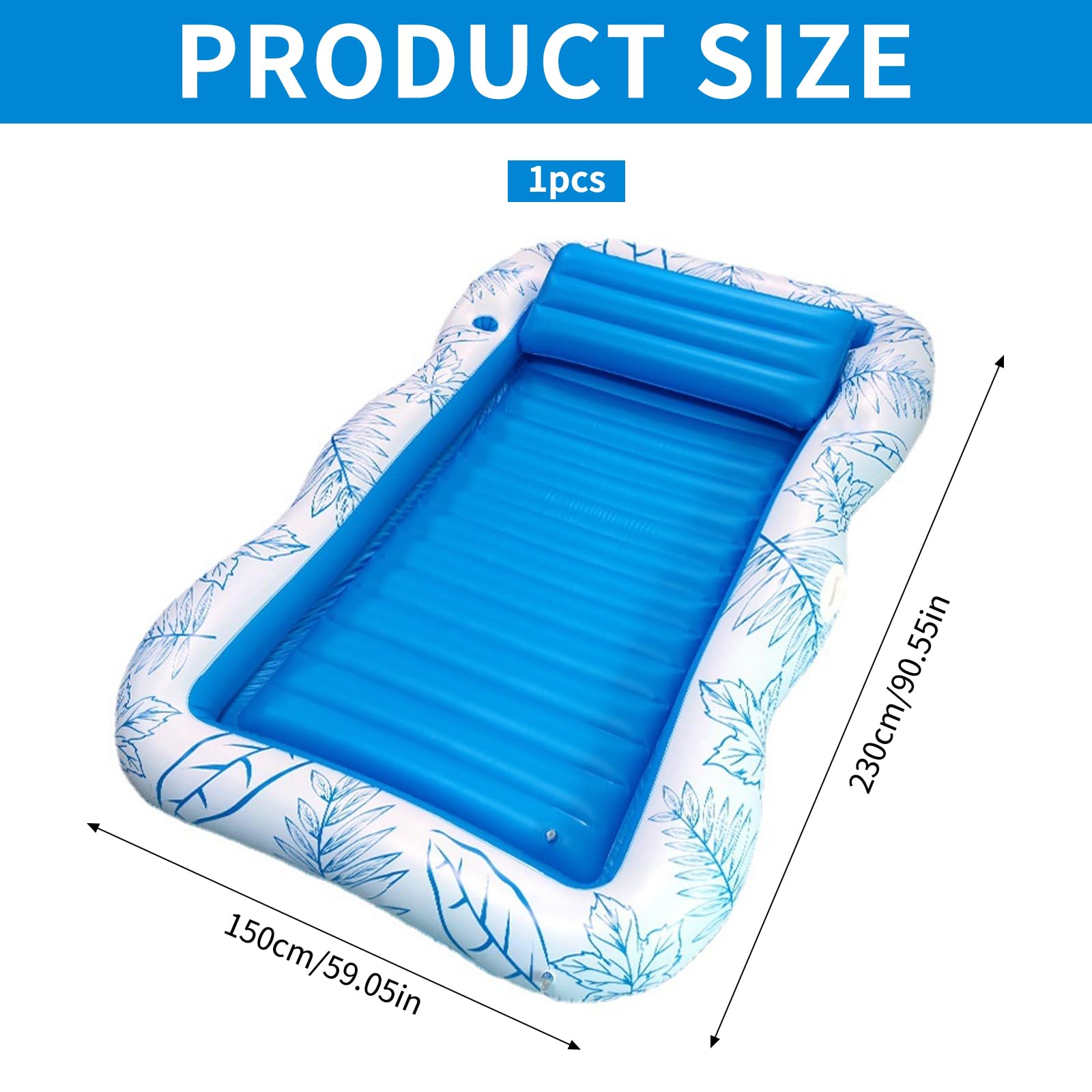 Colchoneta Flotante Hinchable Para Piscina De 78x150 Cm Con Reposacabezas Y Malla – Hamaca Acuática Para Adultos Y Fiestas