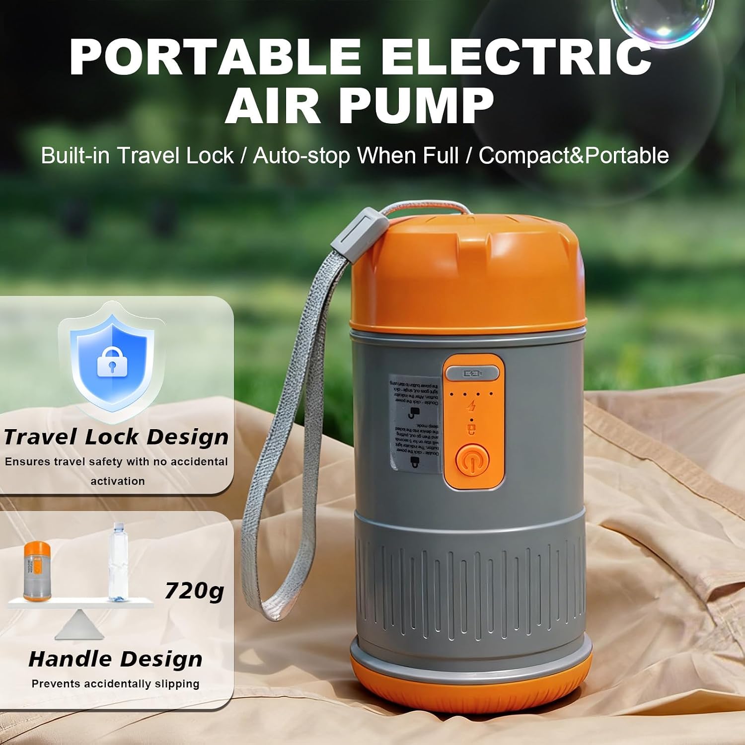 SENLEETO 40L/min High Pressure Eletric Air Pump for Inflatable Tent,7PSI Air Compressor with Auto-Off, Rechargeable 5V Electric Pump for Inflatable Pillows Air Mattresses.