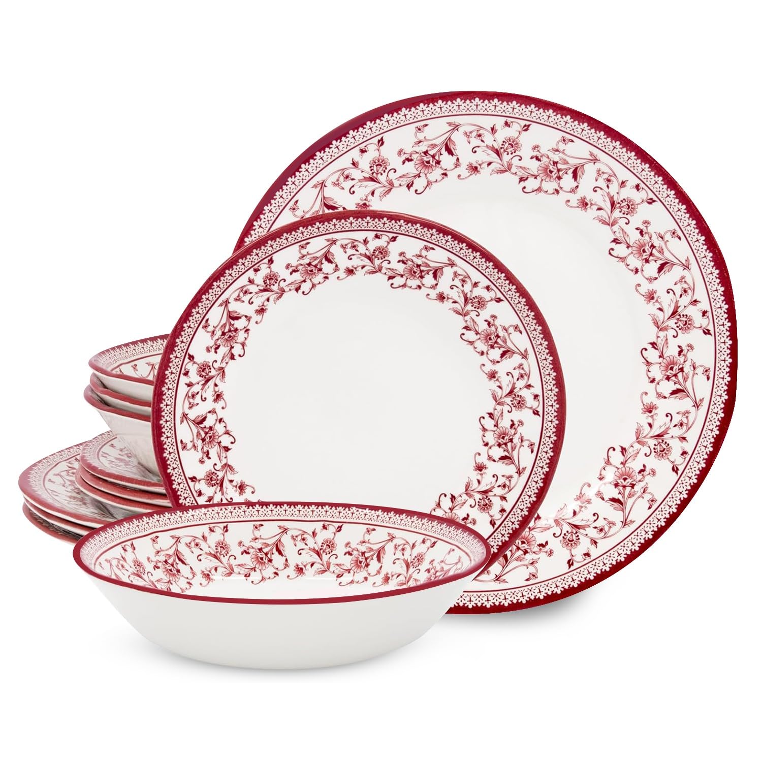 Amazon.com | TUDOR Royal Collection 12-Piece Round Porcelain