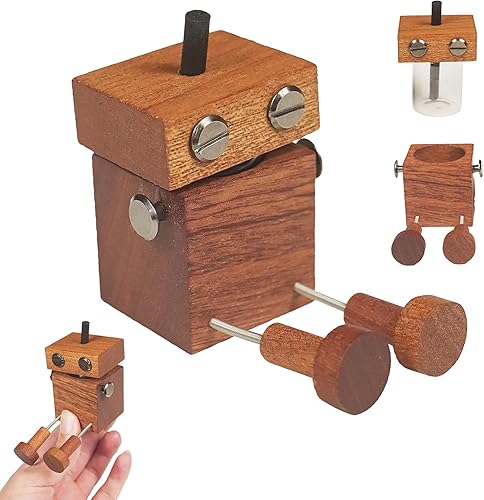 Miniatura 9 de Figura de hombre de madera agitada con 12 caras magnéticas intercambiables, muñeca de madera hecha a mano, decoración de escritorio vibrante para