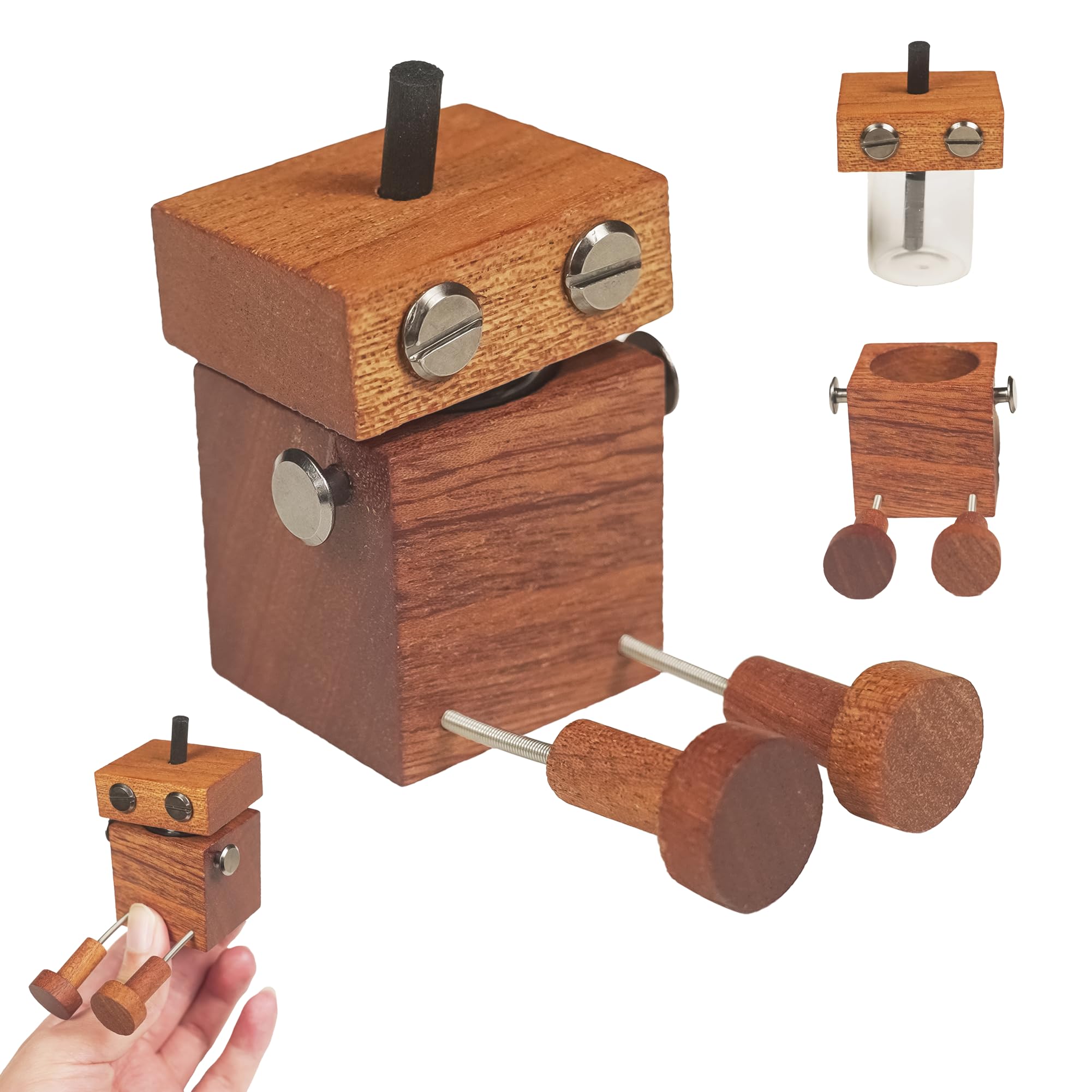 Muñeco de madera perfumada SnapMorph magnético con difusor de esencias y almacenamiento artesanal
