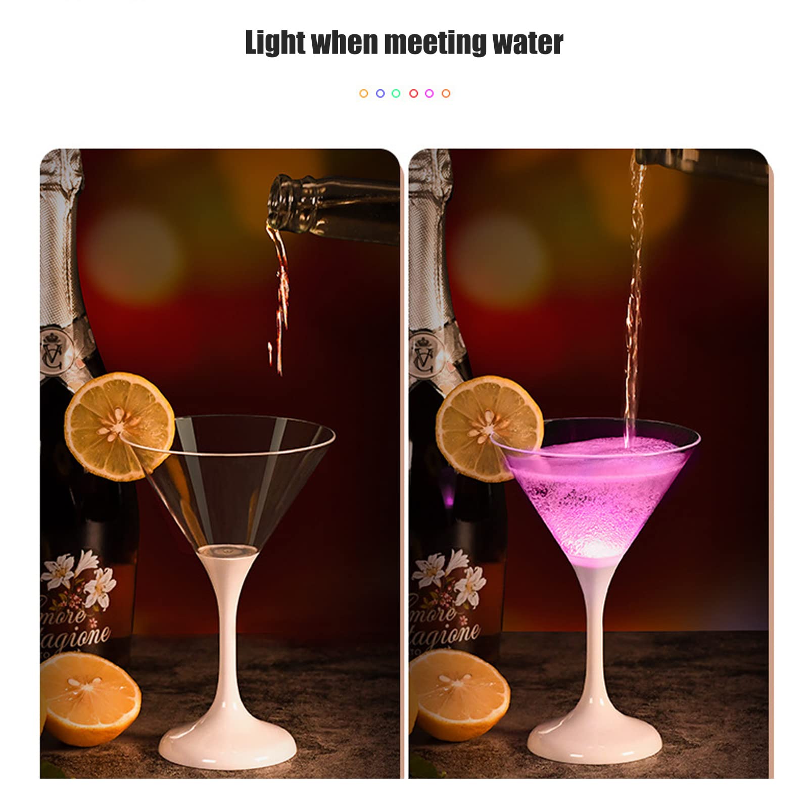 Hosie Bicchieri da Martini in Plastica Lampeggianti, Bicchieri da Martini in Plastica a LED attività di Illuminazione Brillante Buona Imbarcazione per Bar da Pranzo Privato
