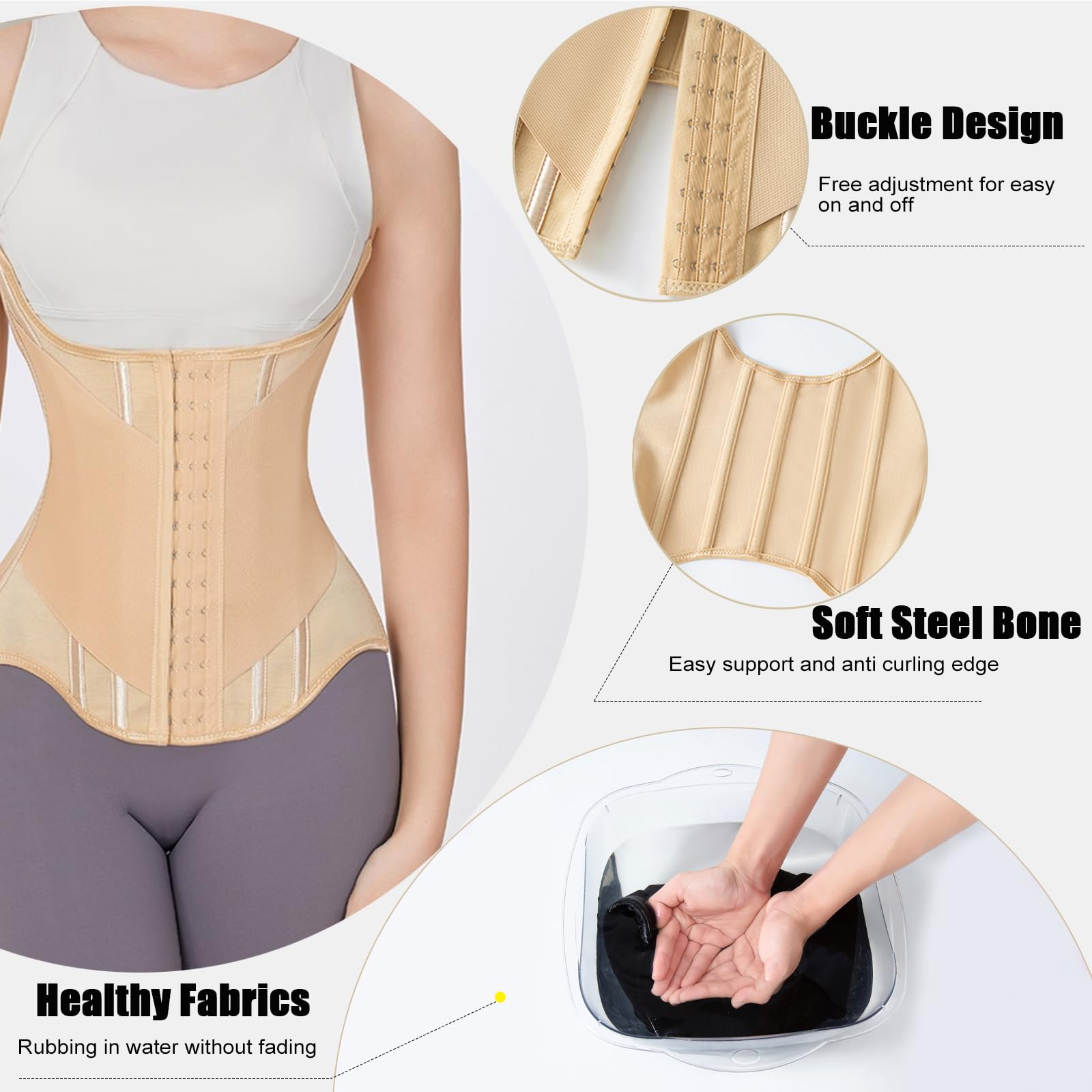 Waist Trainer Donna, Pancera Contenitiva Donna Corsetto Stringivita Fascia Contenitiva Pancia Cintura Post-Parto Cintura Modellante a Forma di U