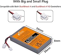 Vista 6 de Pickle Power Paquete de 2 Baterías de Reemplazo para Control de PS4 de 2000mAh para Sony PS4/PS4 Pro/PS4 Slim PlayStation 4 Dualshock 4 Controlador