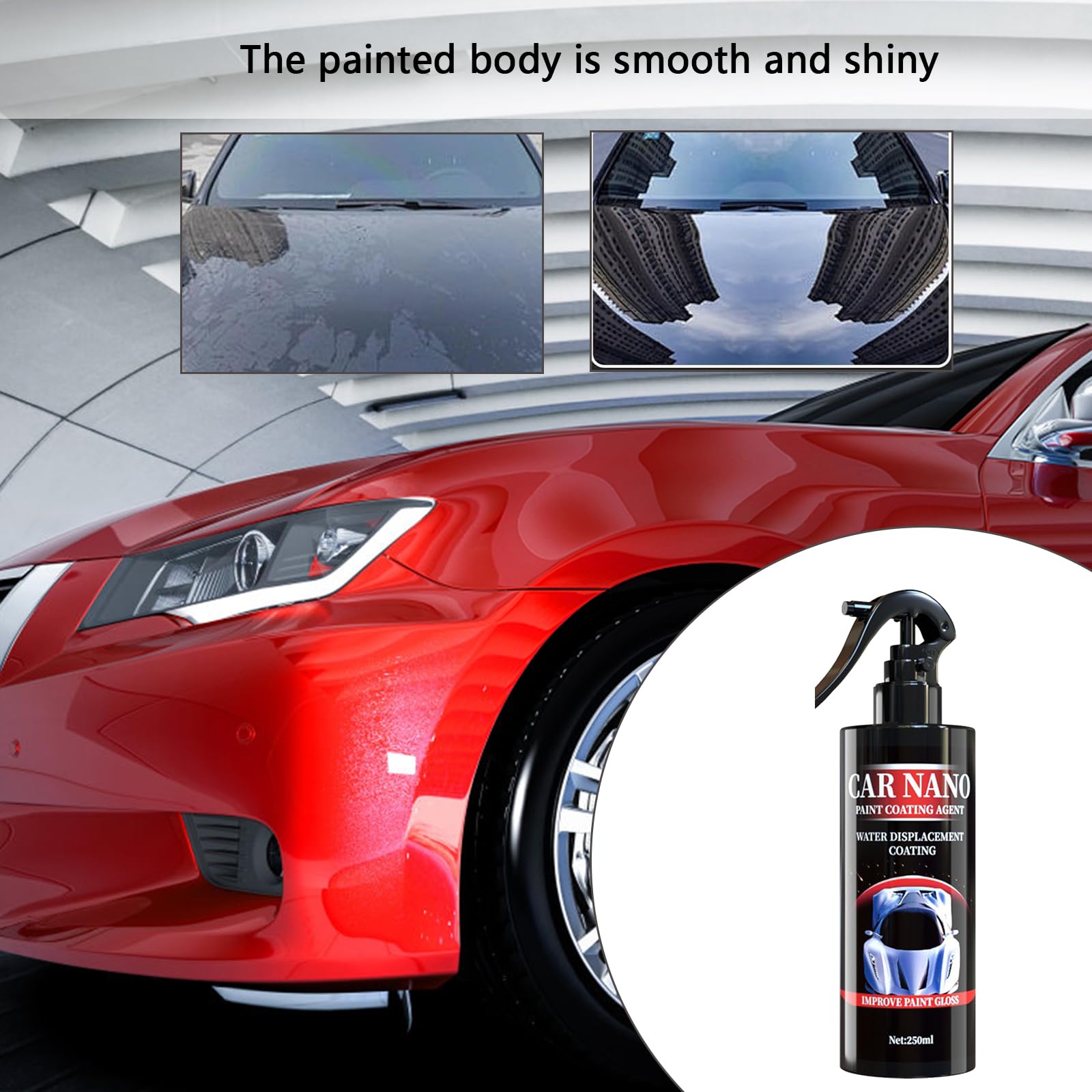 Spray 250 ml wysokiej ochrony 3 w 1, szybki spray do powlekania, polerowany samochód do ochrony, ochrona hydrofobowa, długotrwała ceramiczna uszczelka do pielęgnacji samochodu (250 ml)