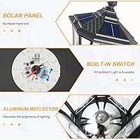 Vista 4 de 2-Head Solar Lamp Post Light, Aluminum Pole Lights with Waterproof, Dusk to Dawn Outdoor Street Lamps for Garden Pathway Street Light