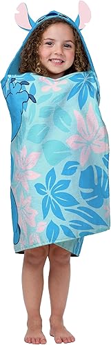 Miniatura 2 de Disney Lilo & Stitch - Toalla de baño con capucha, mide 22 x 51 pulgadas, toalla de algodón suave y acogedora para niños